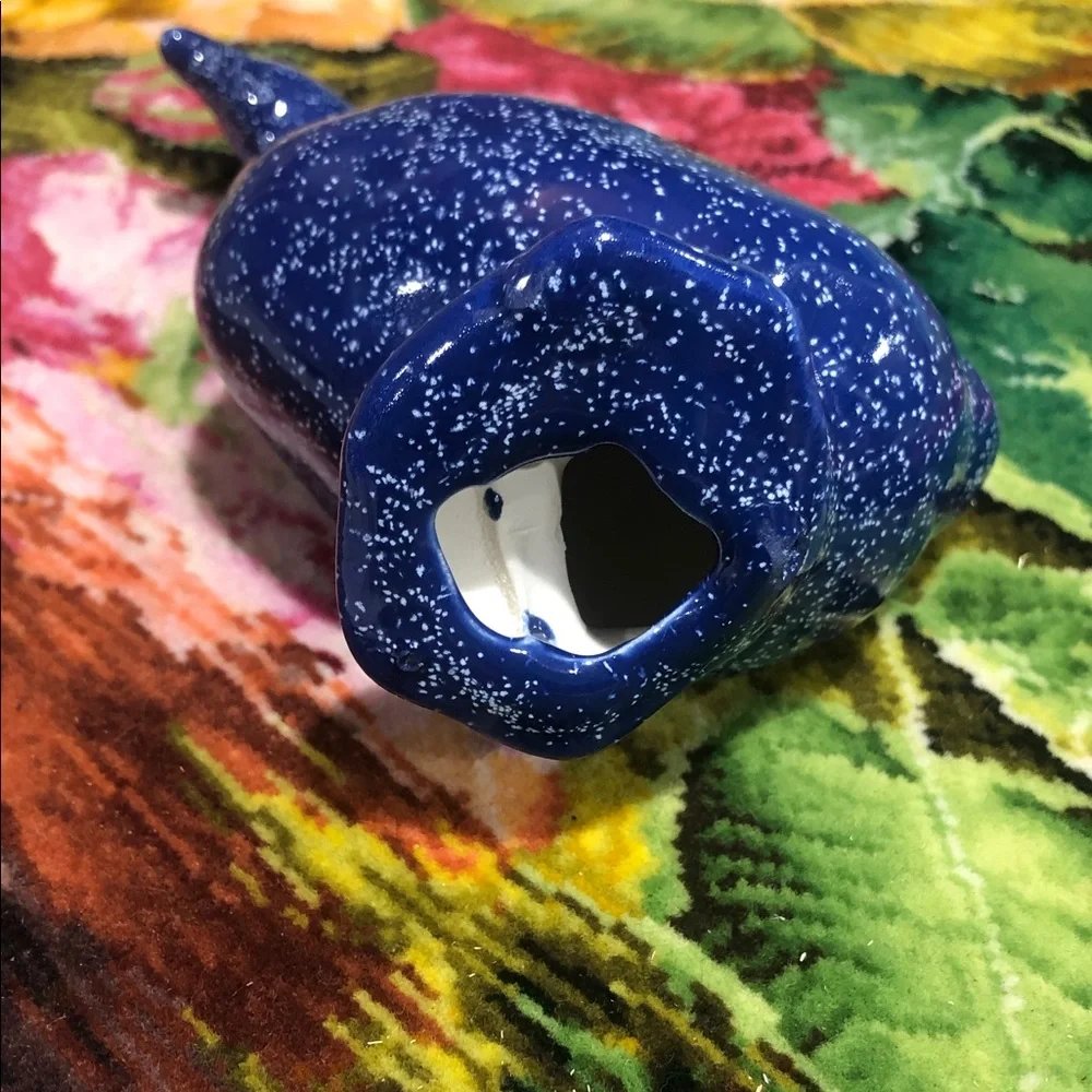 💙Vintage Speckled Blue Ceramic Goose totally cottagecore Figurine